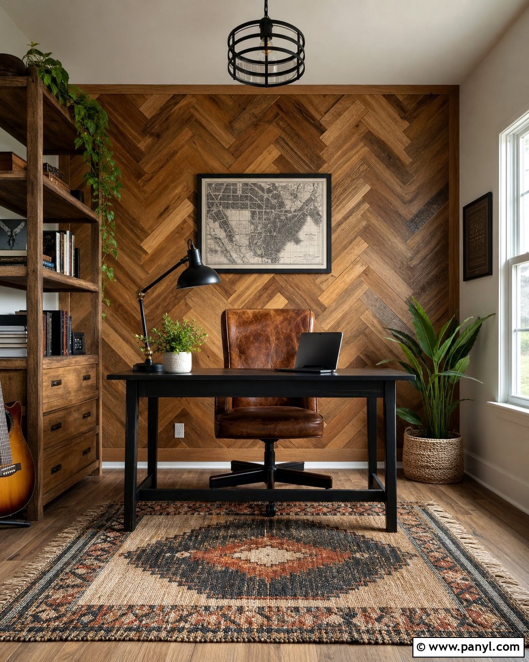 Herringbone Wood Rustic Accent Wall - 30 Rustic Accent Wall Ideas
