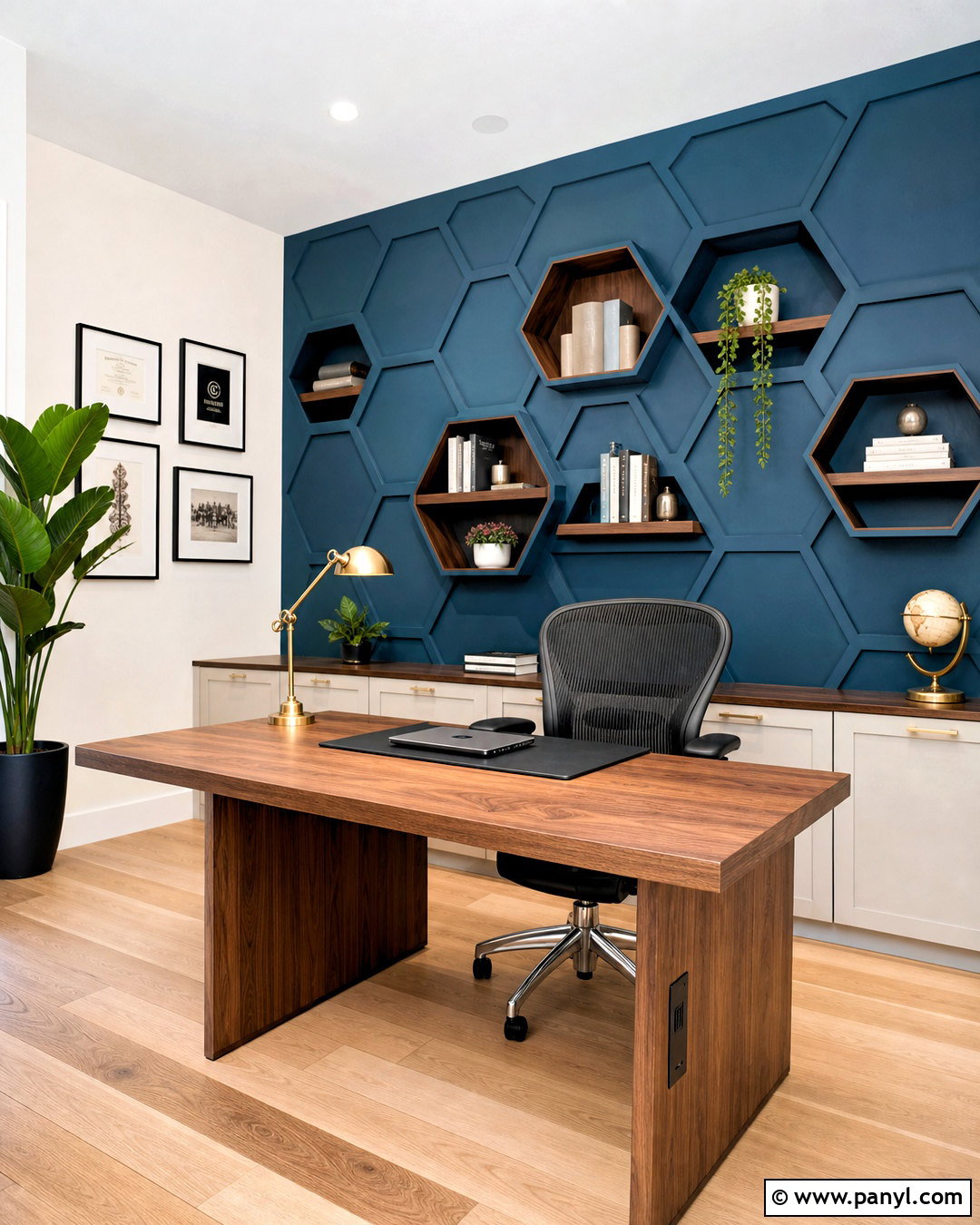 Hexagon Geometric Accent Wall - 20 geometric accent wall ideas