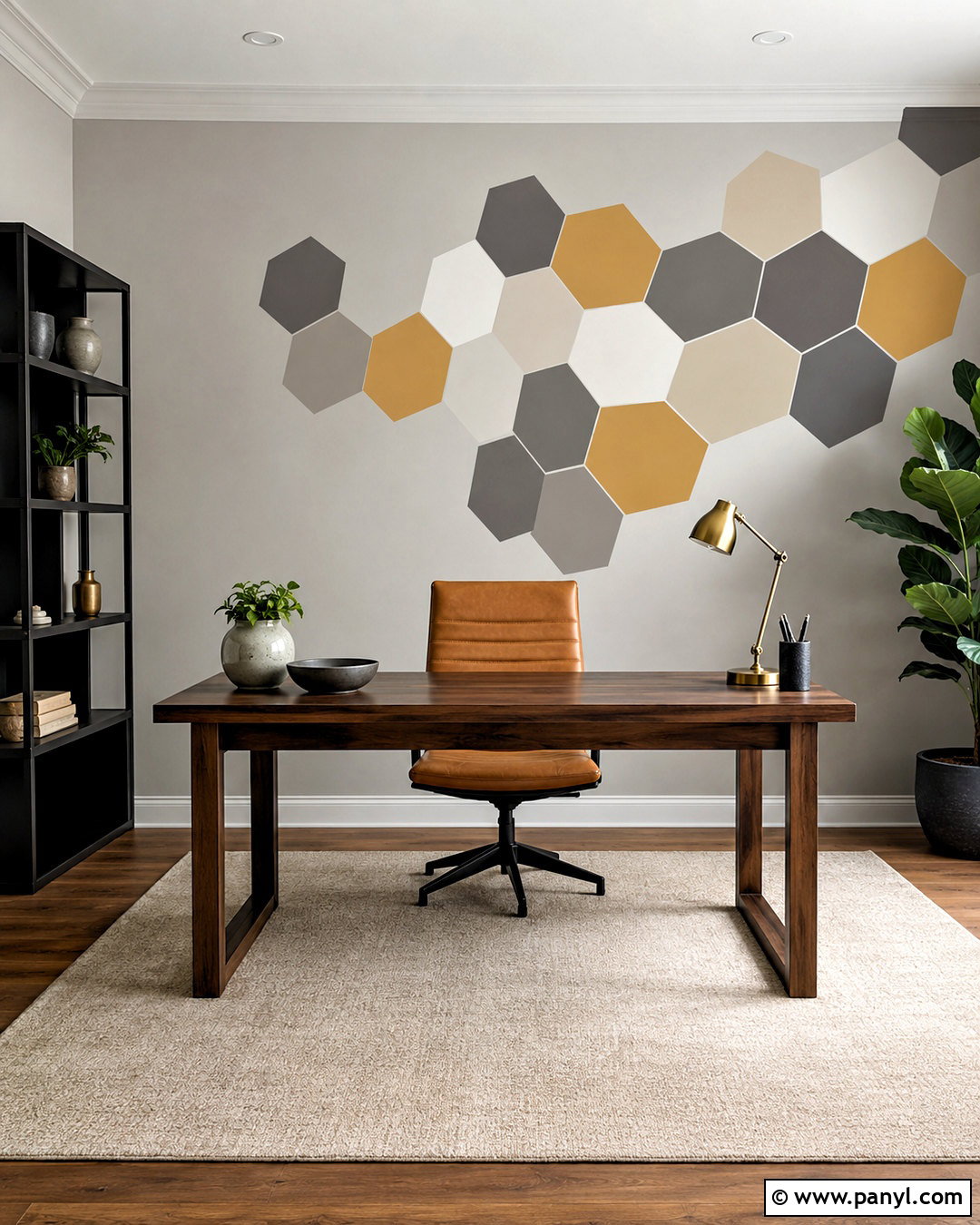 Hexagon Honeycomb Geometric Wall Paint - 35 Simple Geometric Wall Paint Ideas