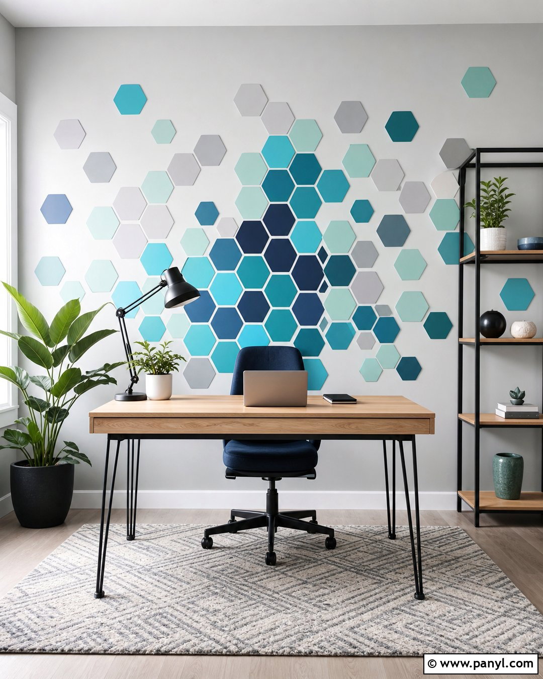 Hexagon Paint Chip Wall Mosaic - 20 Paint Chips On Wall Ideas