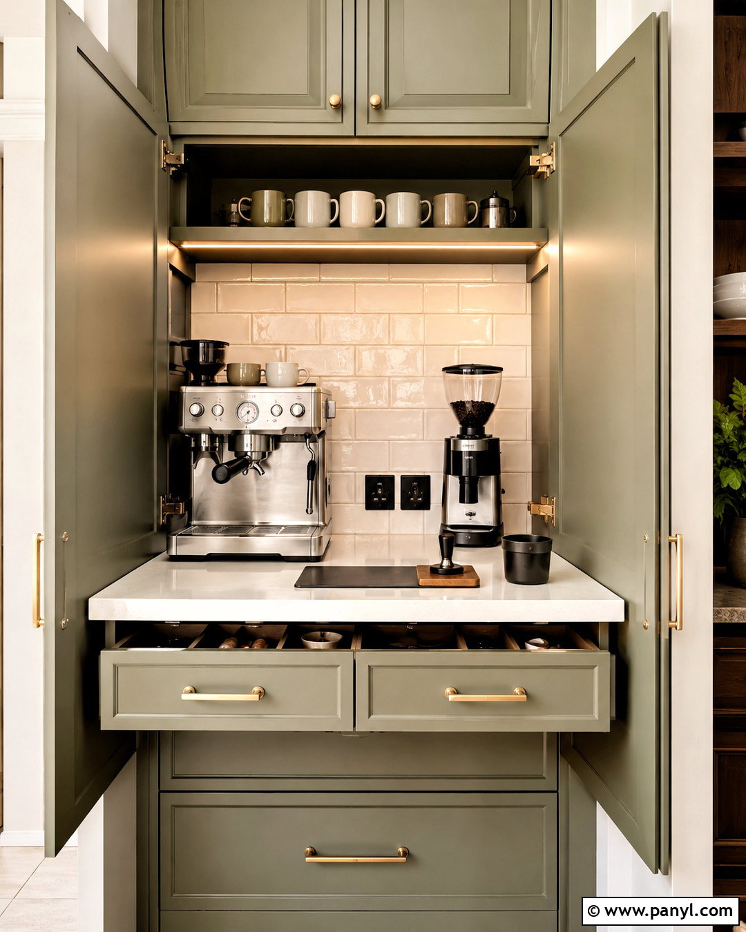 Hidden Coffee Station Cabinet - 20 coffee station ideas