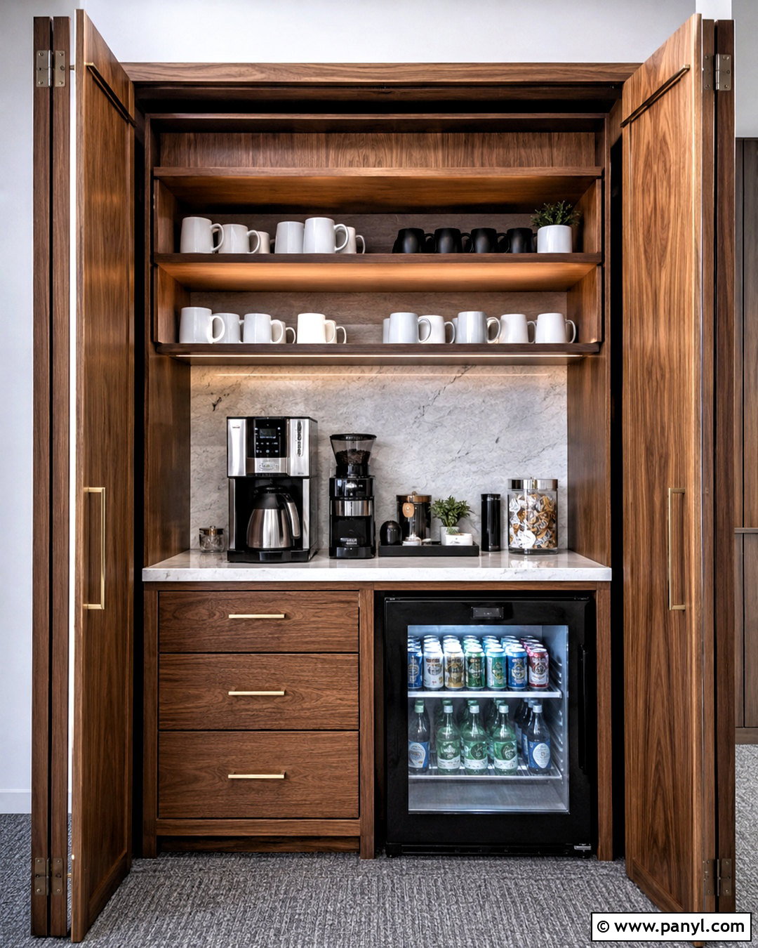 Hidden Office Coffee Bar - 20 office coffee bar ideas