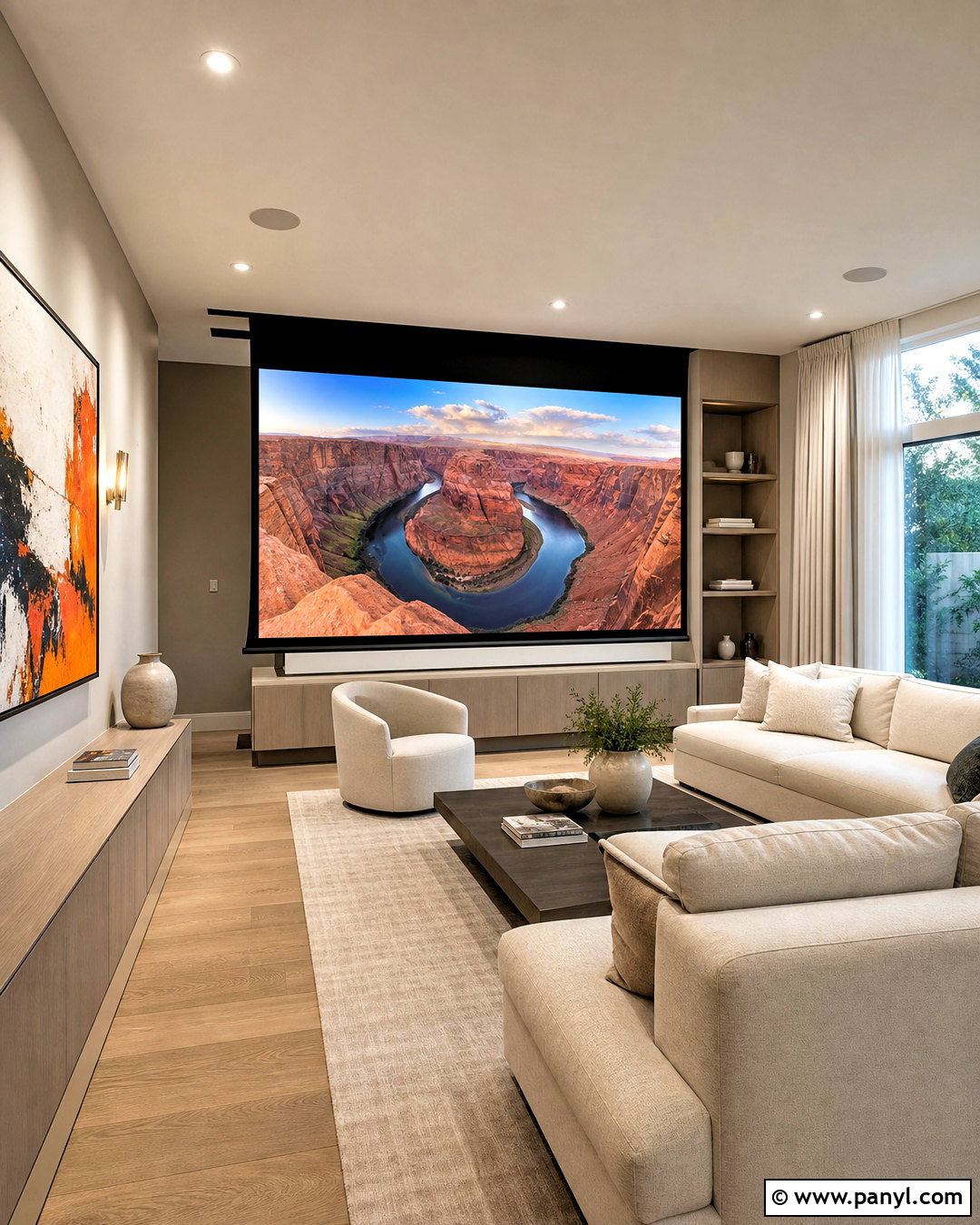 Hidden Projector Living Room - 20 tv projector living room ideas