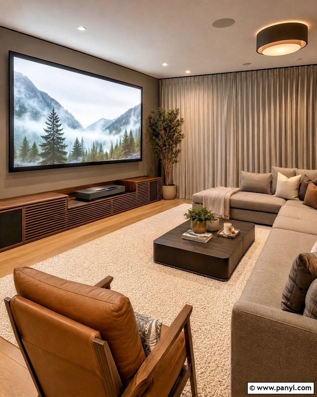 Hidden Projector Media Console - 20 projector setup ideas