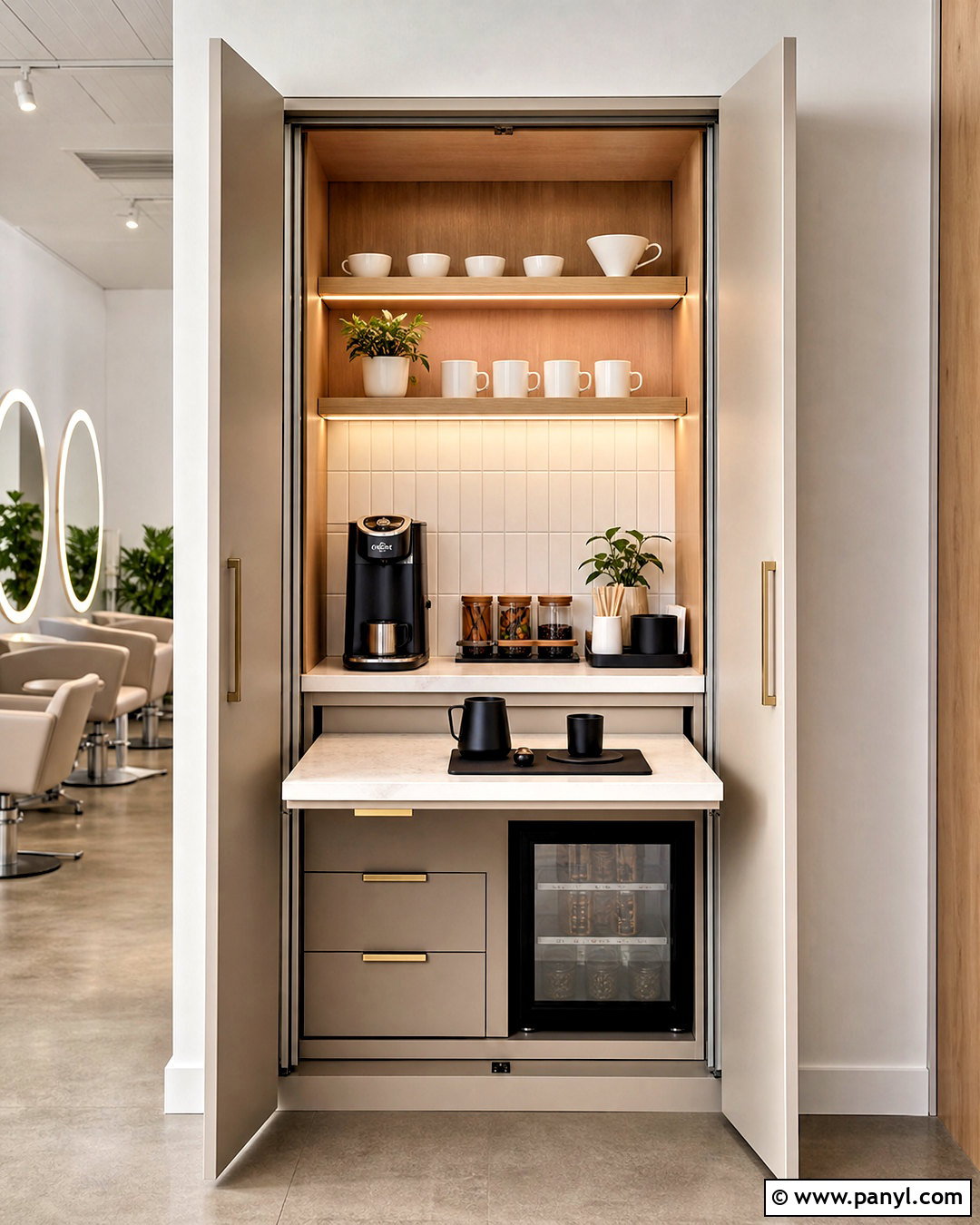 Hidden Salon Coffee Bar - 20 salon coffee bar ideas