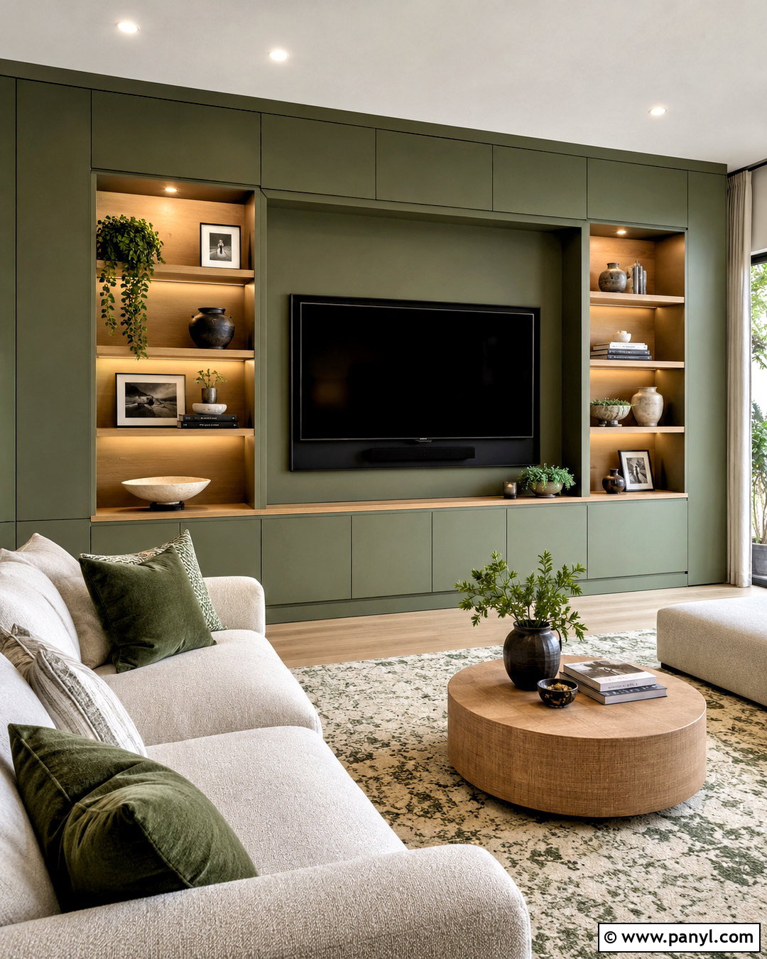 Hidden Storage Living Room Media Wall - 20 living room wall designs