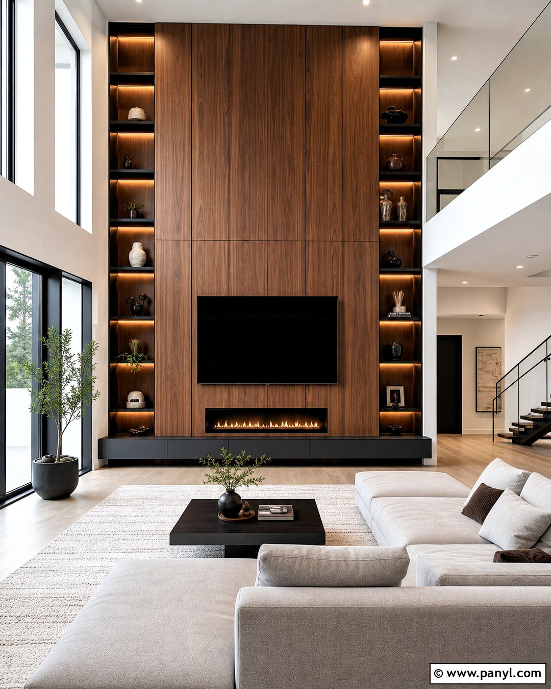 High Ceiling TV Wall - 20 high ceiling wall design ideas
