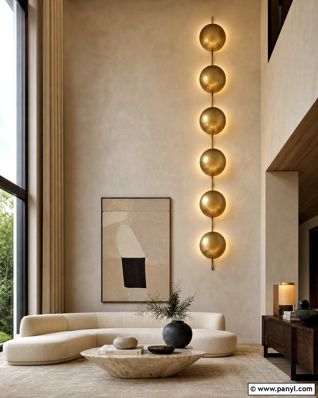 High Ceiling Wall With Sculptural Lighting - 20 high ceiling wall design ideas
