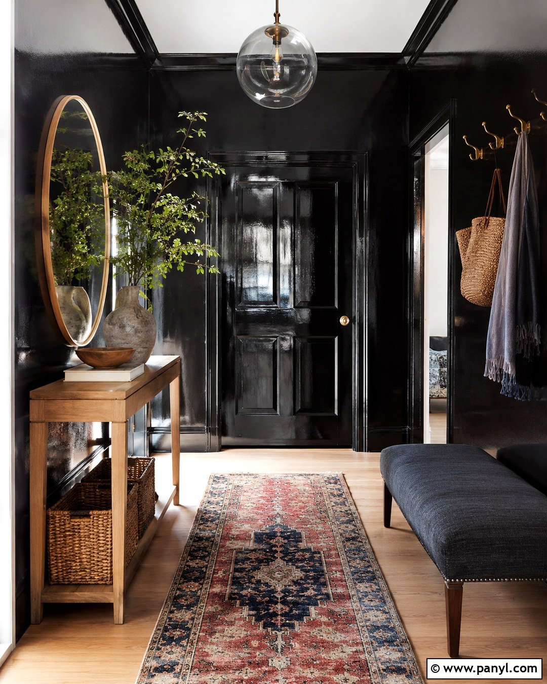 High Gloss Black Entryway Walls - 20 High Gloss Black Walls