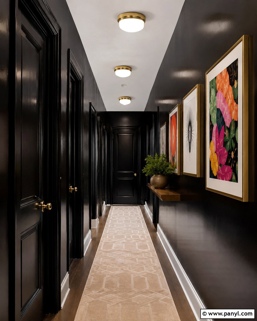 High Gloss Black Hallway Walls - 20 High Gloss Black Walls
