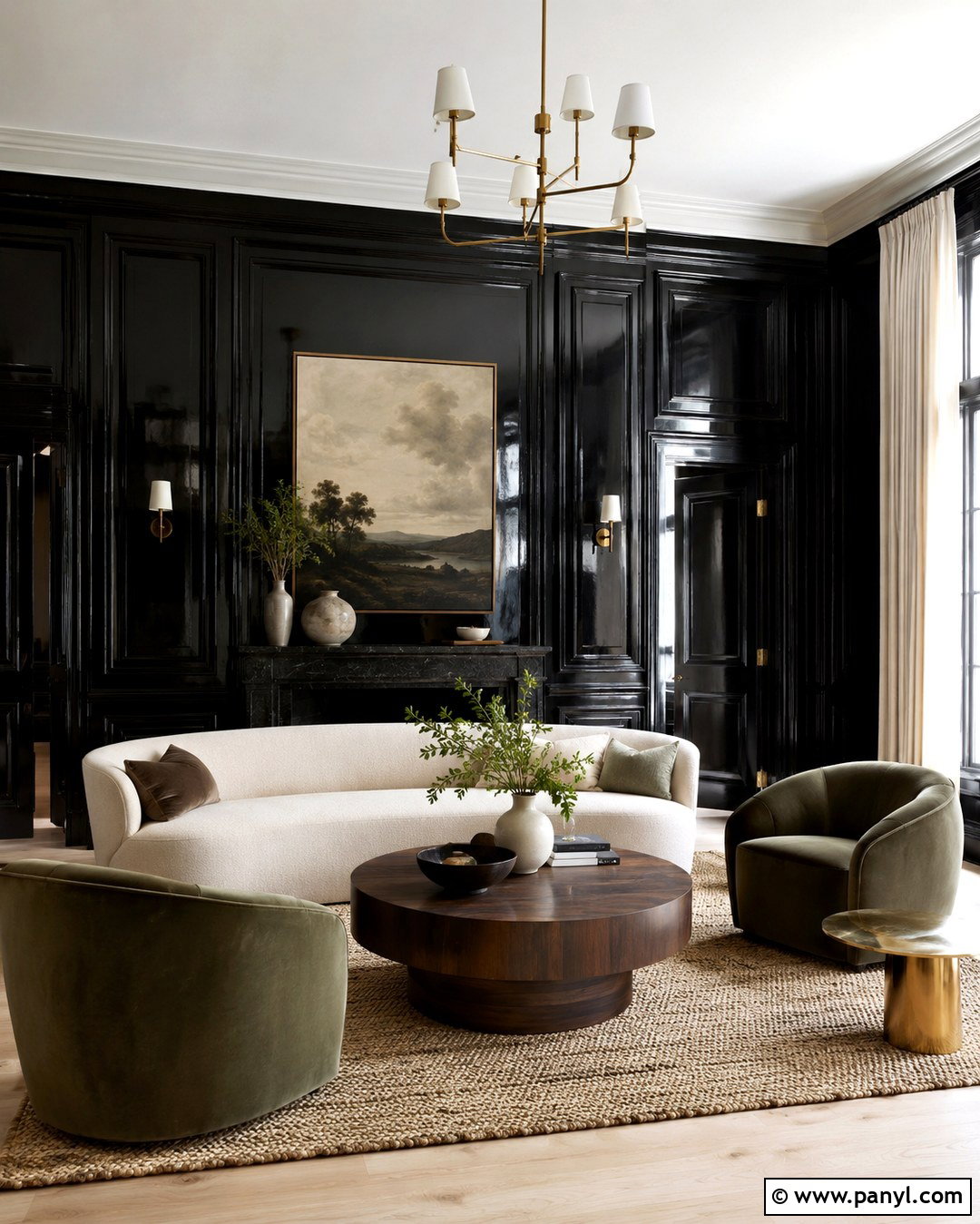 High Gloss Black Paneled Walls - 20 High Gloss Black Walls