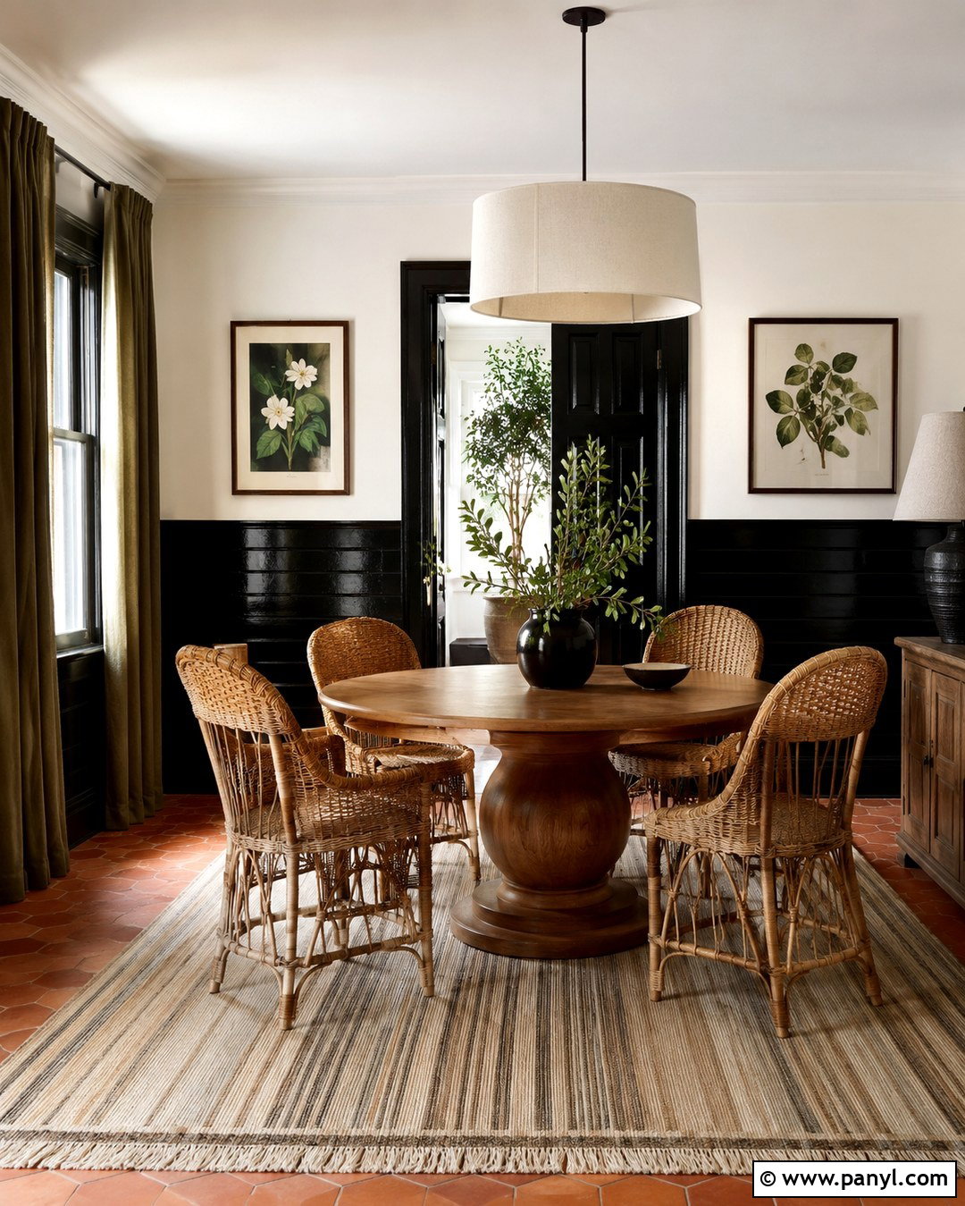 High Gloss Black Wainscoting - 20 High Gloss Black Walls