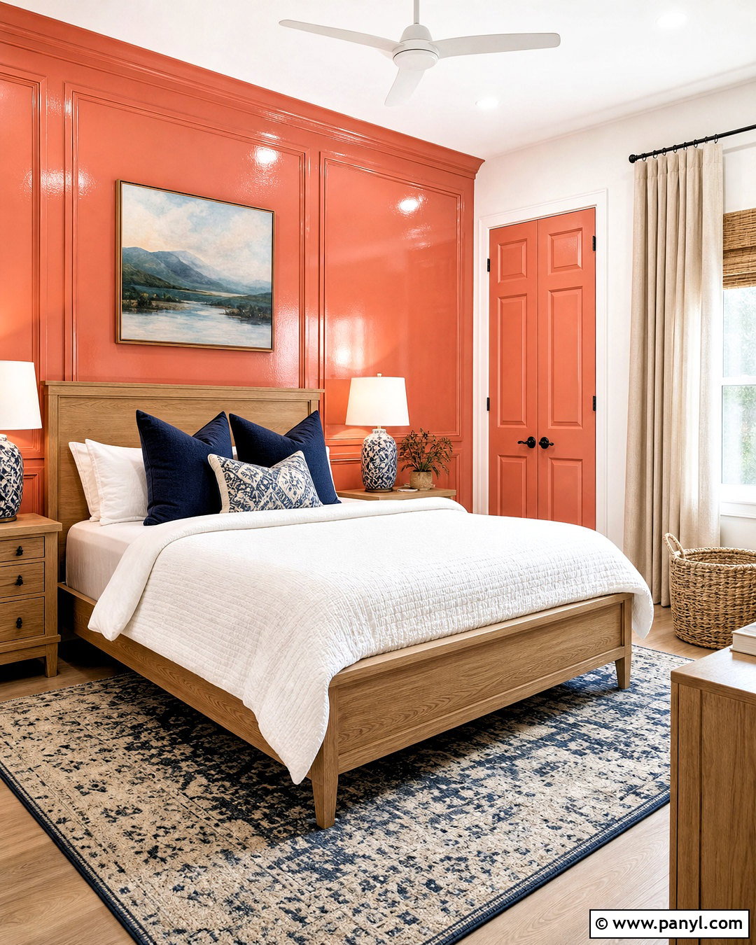 High Gloss Coral Guest Room - 20 high gloss paint ideas
