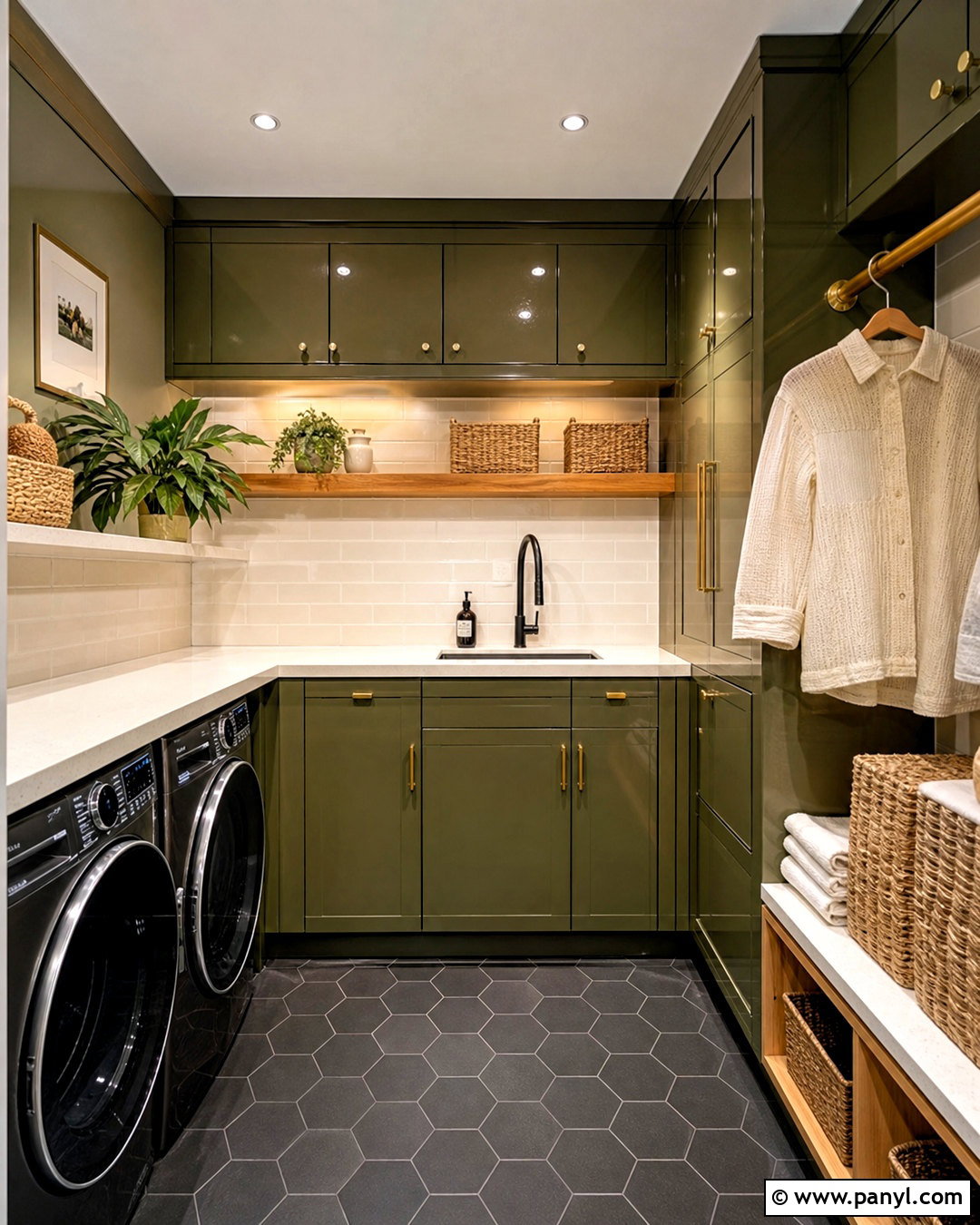High Gloss Olive Laundry Cabinets - 20 high gloss paint ideas