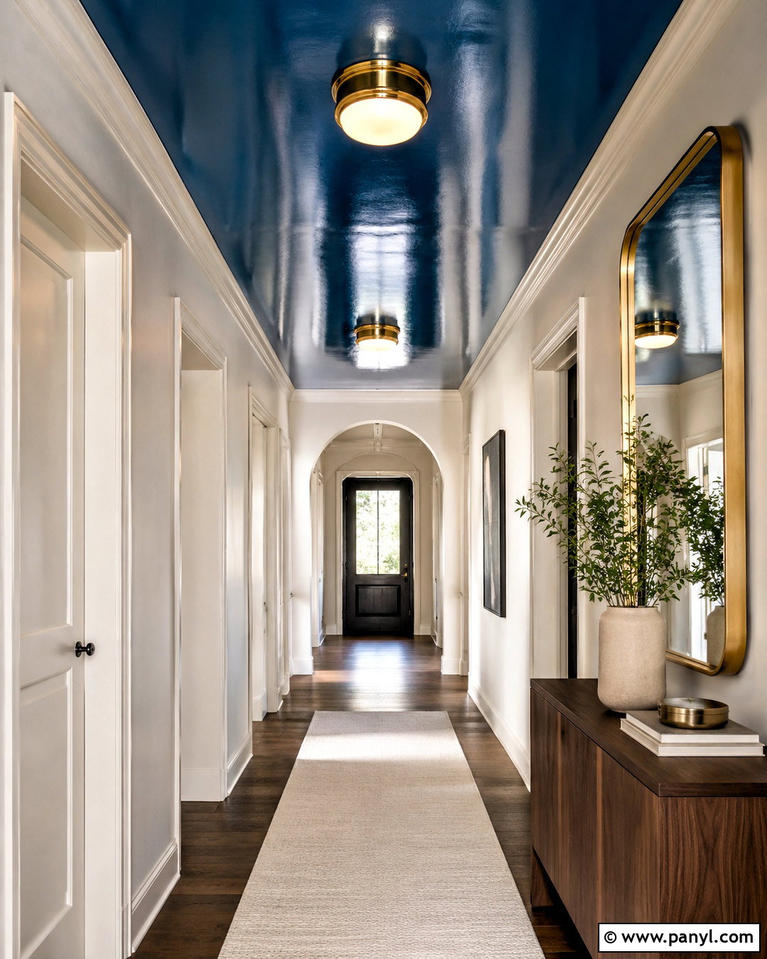 High-Gloss Painted Hallway Ceiling - 20 painted ceiling hallway ideas