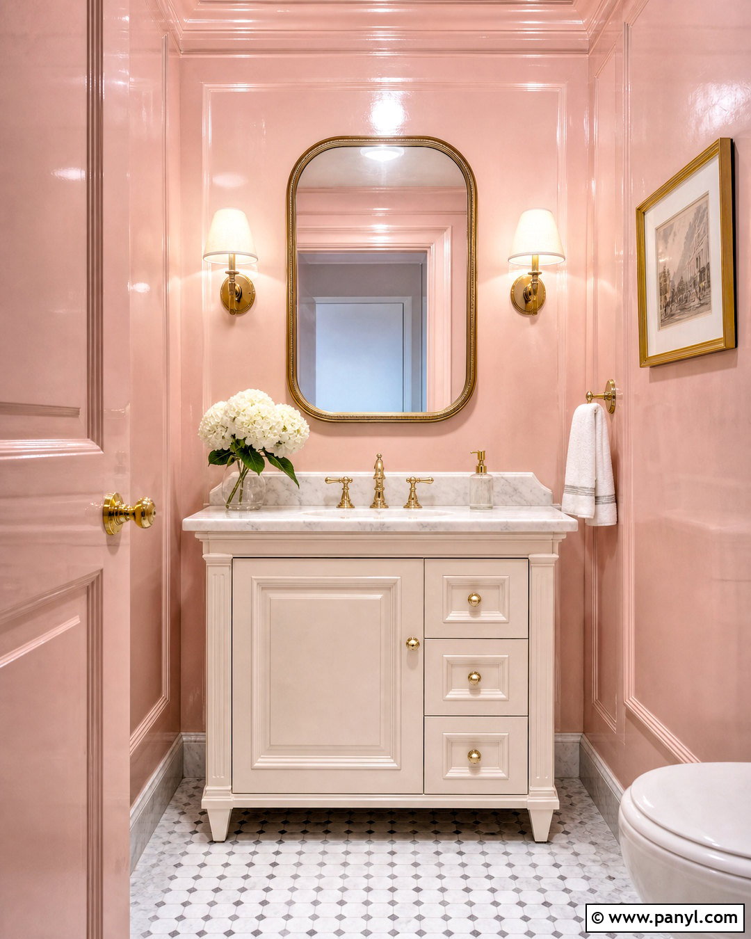 High Gloss Pink Powder Room - 20 high gloss paint ideas