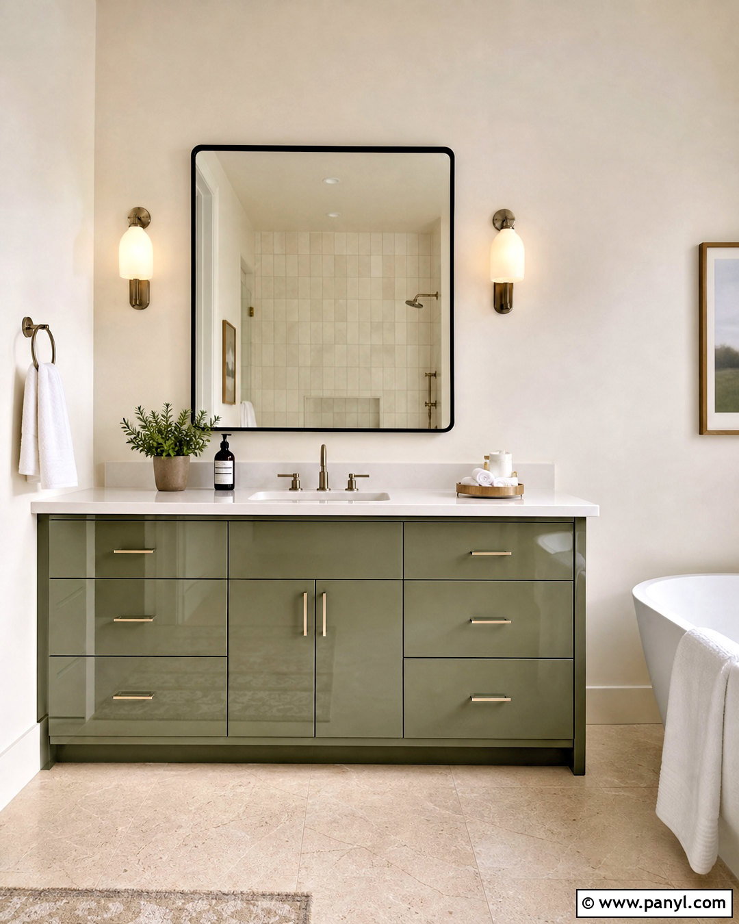 High Gloss Sage Bathroom Vanity - 20 high gloss paint ideas