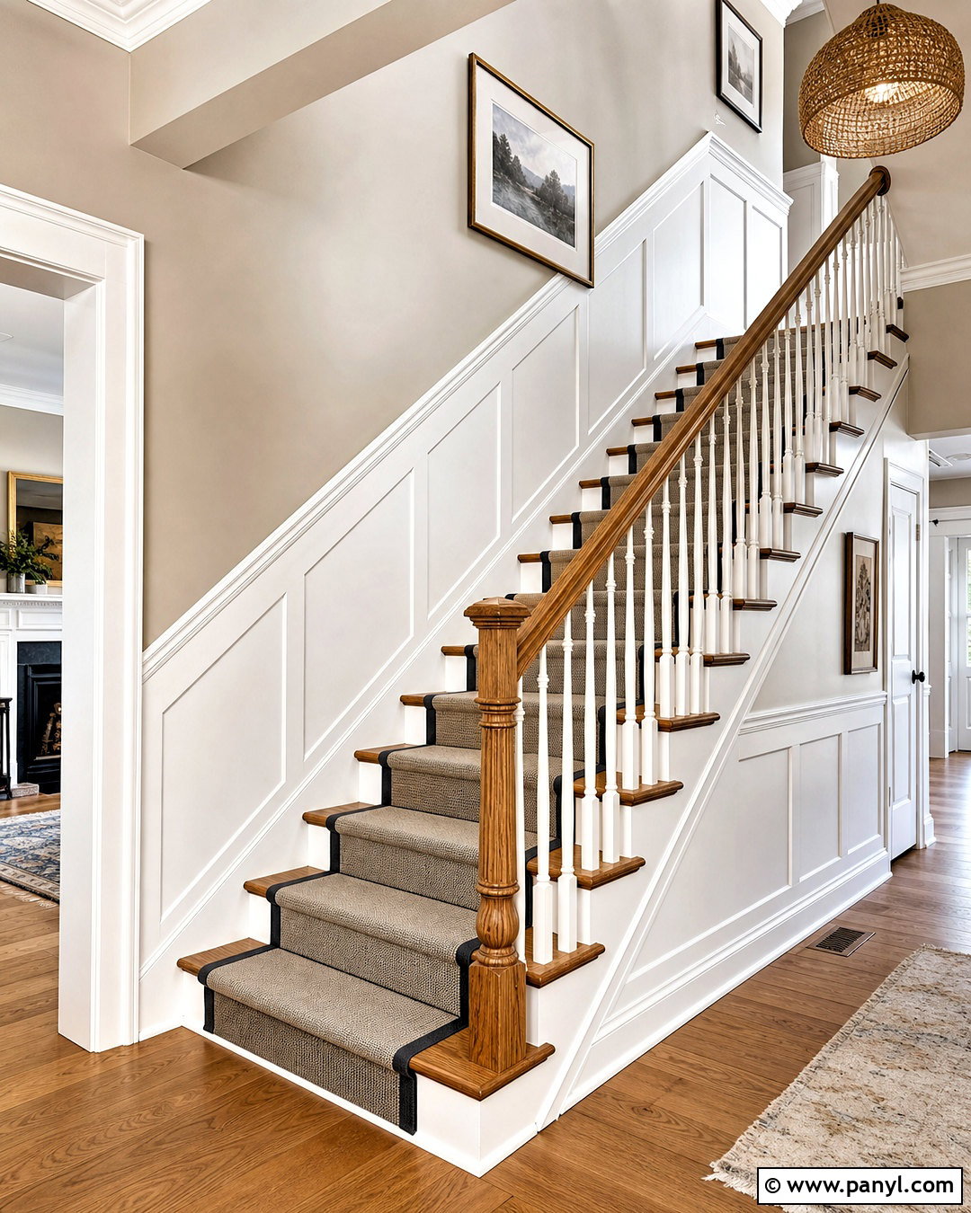 High Wainscoting Staircase Wall - 20 high wainscoting ideas