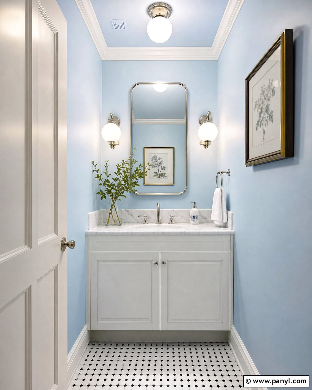 Hinting Blue Powder Room - 20 sherwin williams light blue ideas