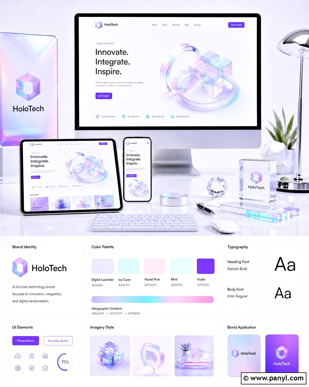 Holographic Pastel Tech Color Palette - 20 tech colour palette ideas