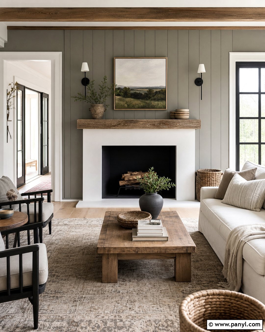 Homburg Gray Modern Farmhouse Accent Wall - 20 Homburg Gray Accent Wall Ideas