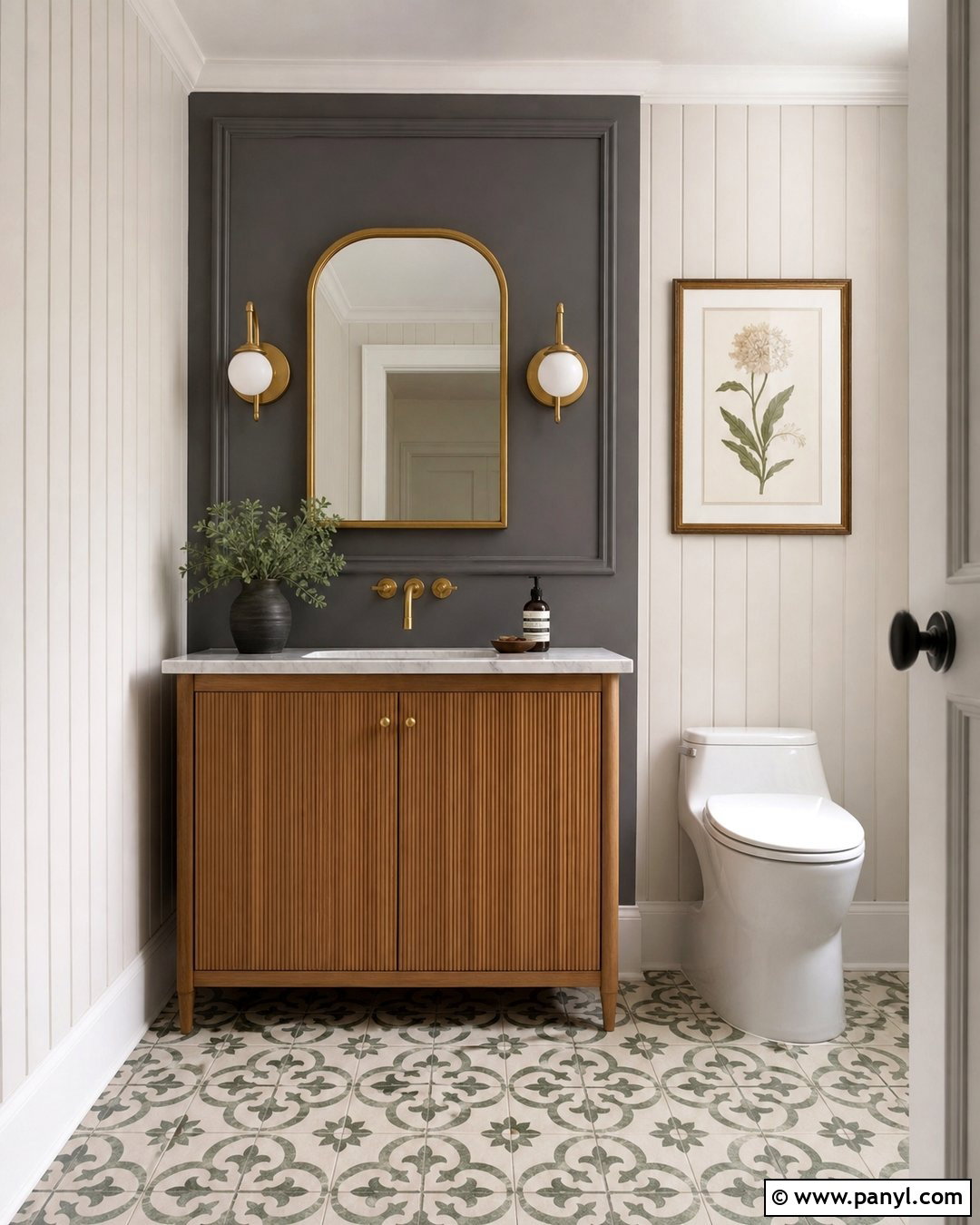 Homburg Gray Powder Room Accent Wall - 20 Homburg Gray Accent Wall Ideas