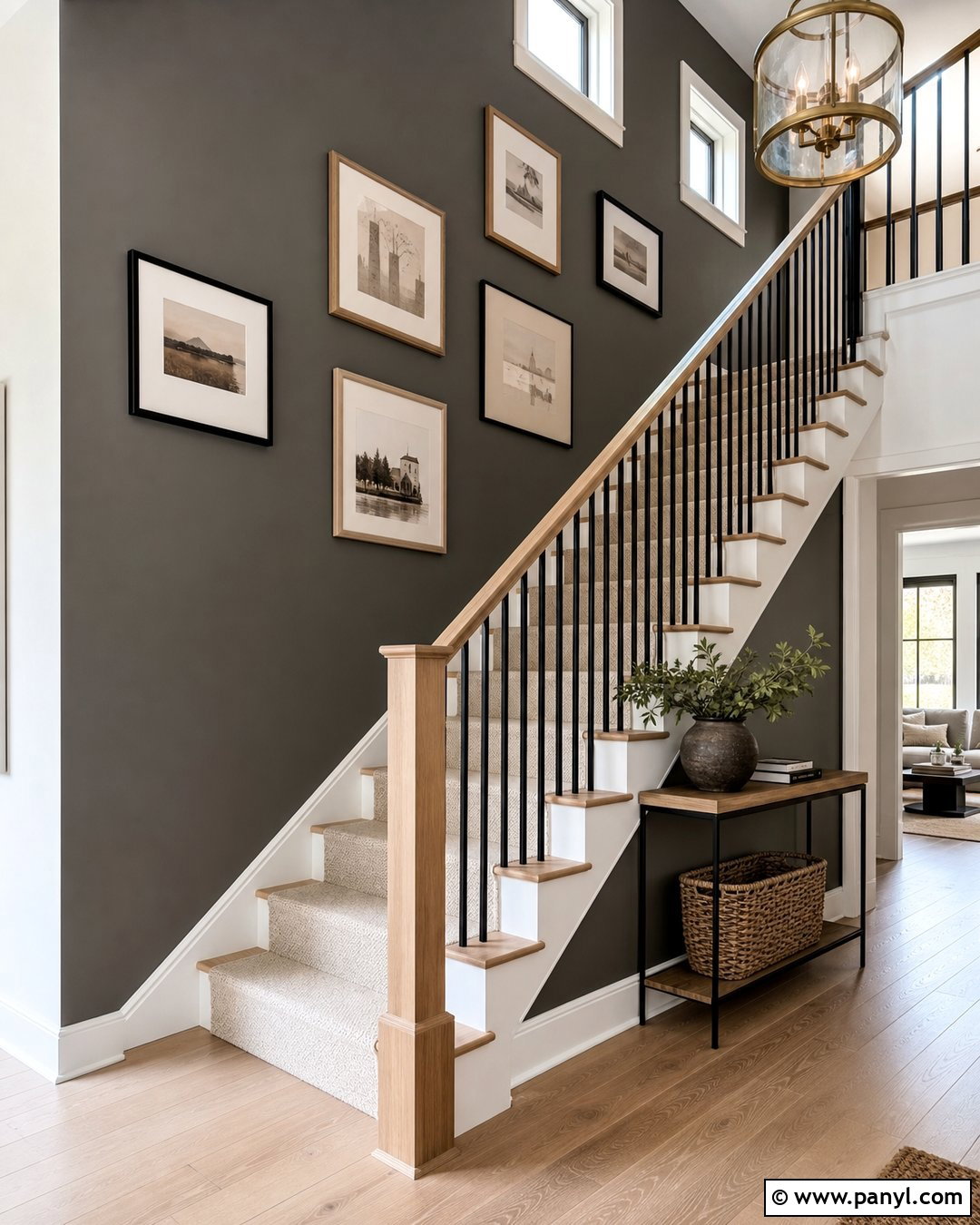 Homburg Gray Staircase Accent Wall - 20 Homburg Gray Accent Wall Ideas