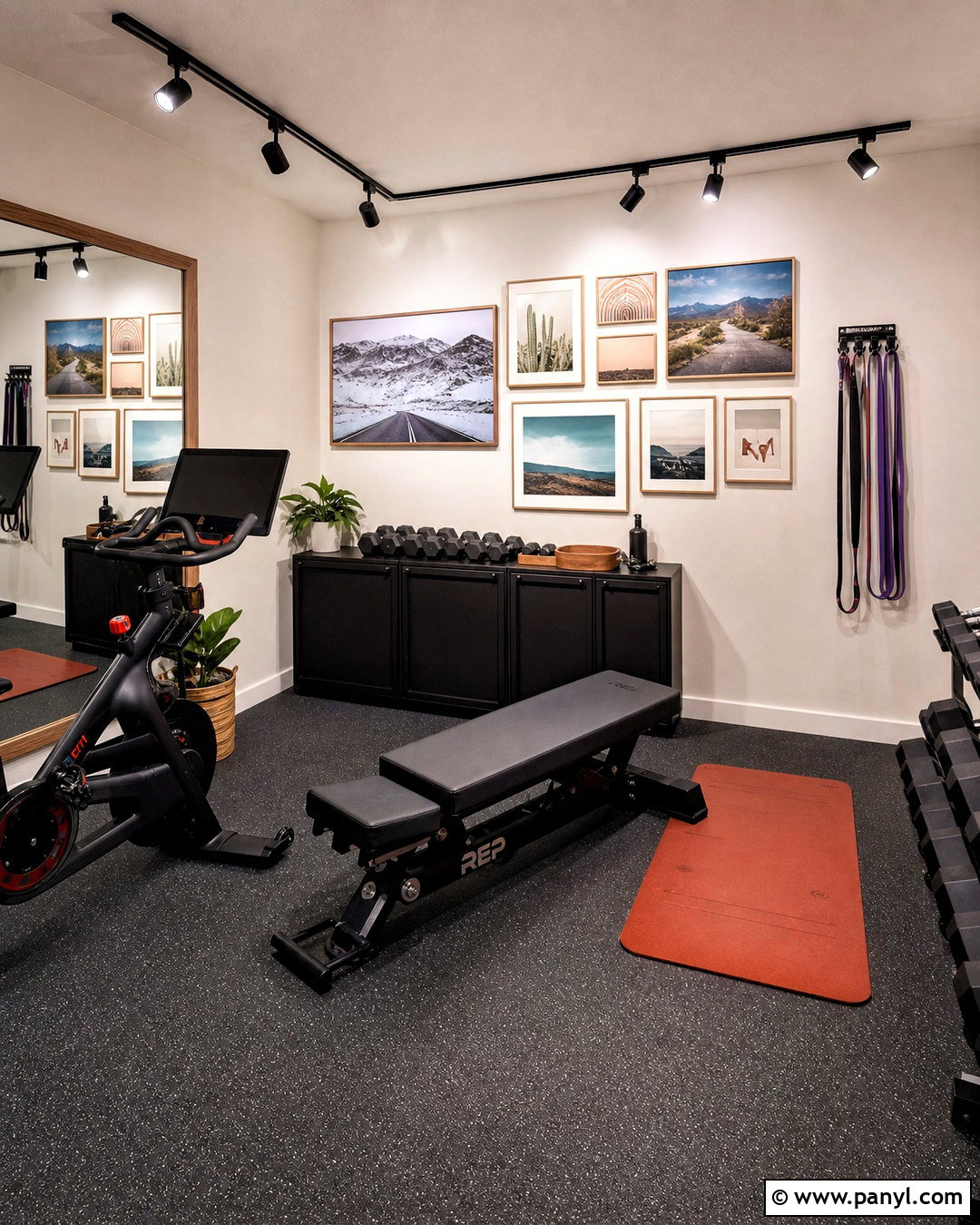 Home Gym Gallery Wall - 20 gym decorating ideas