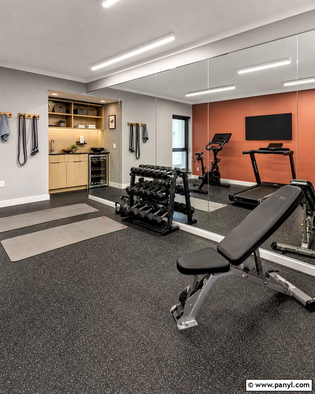 Home Gym With Mirror Wall - 20 gym decorating ideas