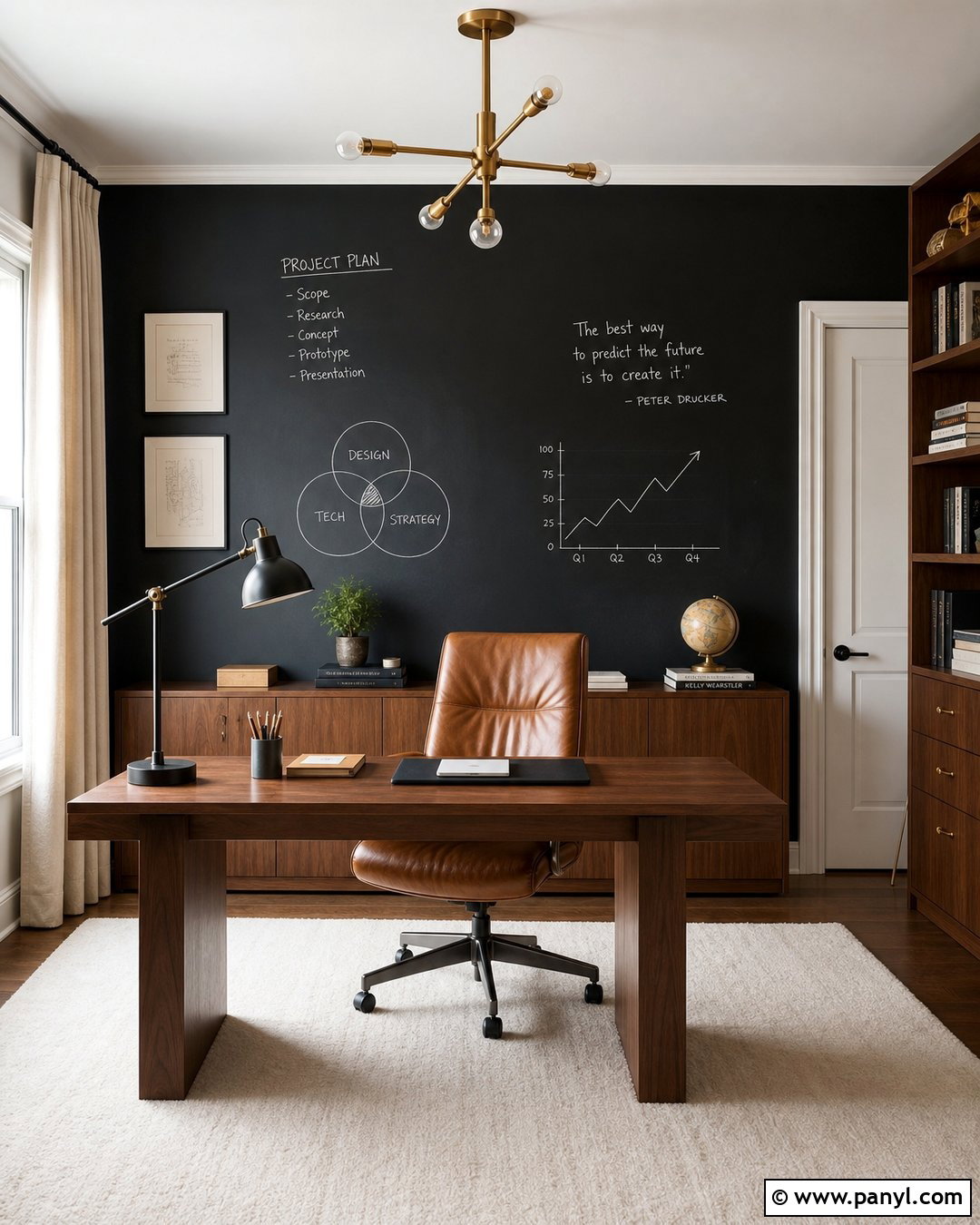 Home Office Chalkboard Wall - 20 Chalkboard Painted Wall Ideas