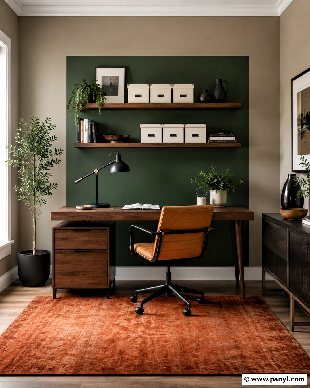 Home Office Colour Blocking Wall - 20 colour blocking interior ideas