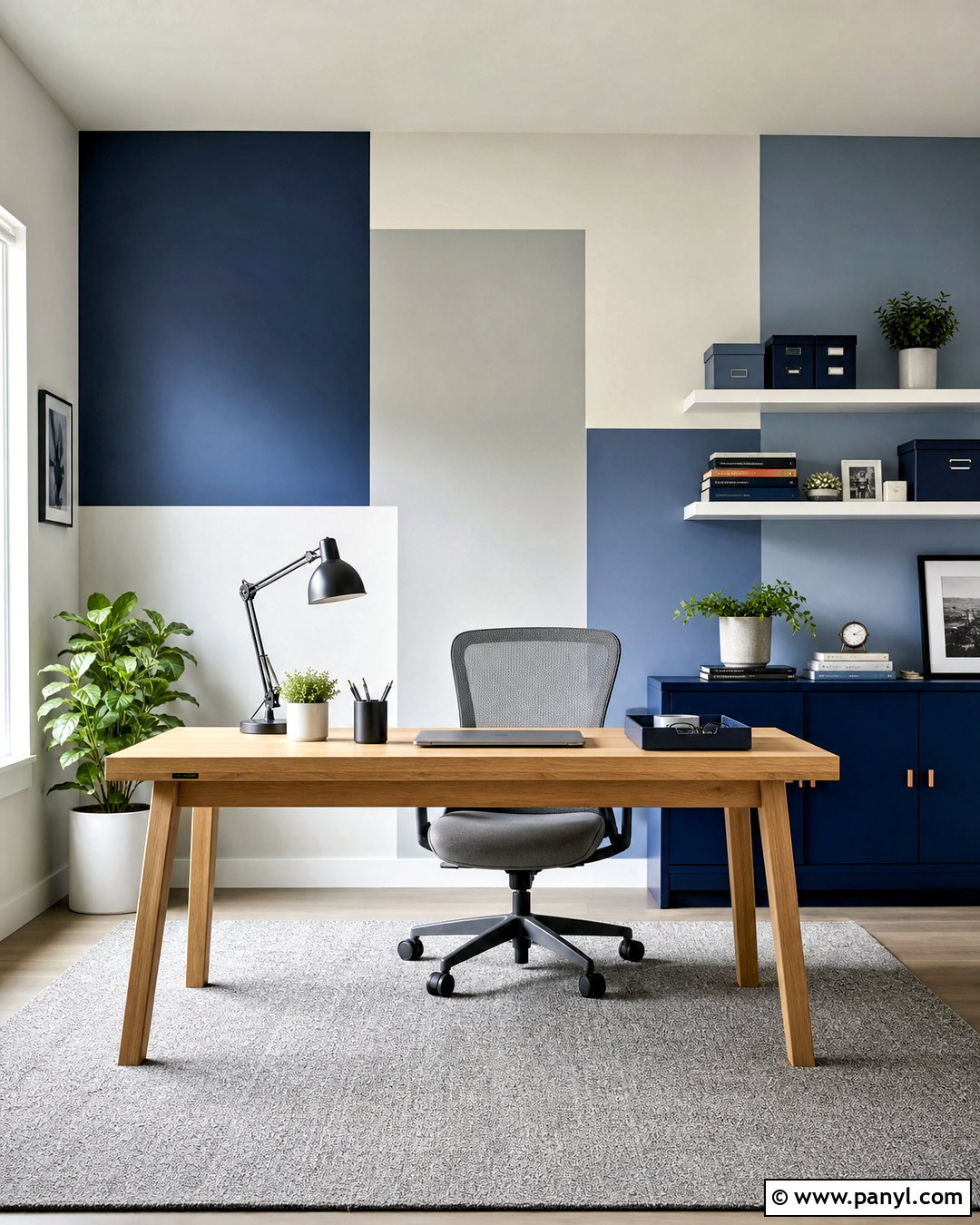 Home Office Geometric Accent Wall - 20 geometric accent wall ideas