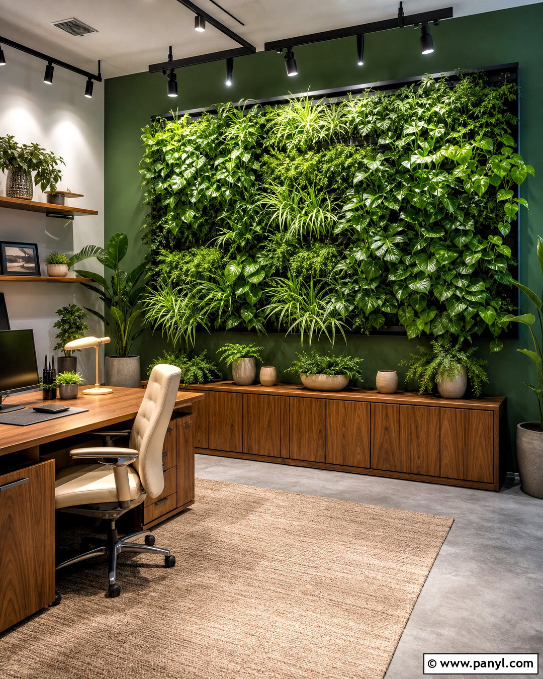 Home Office Green Wall Background - 20 indoor green wall design ideas