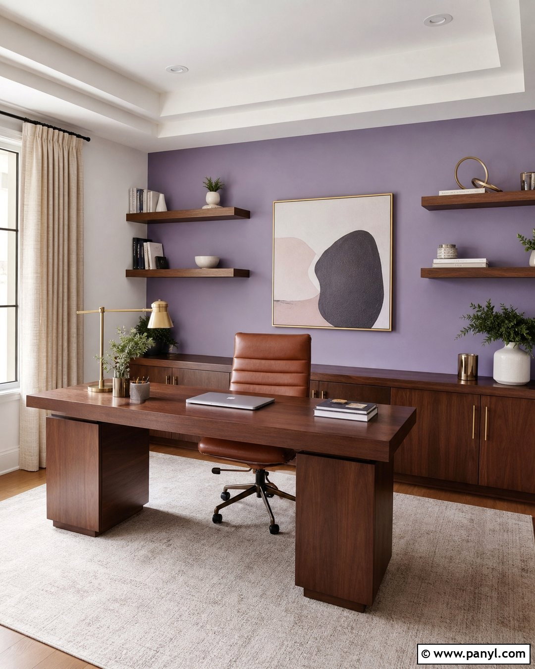 Home Office Lavender Accent Wall - 30 Lavender Accent Wall Ideas