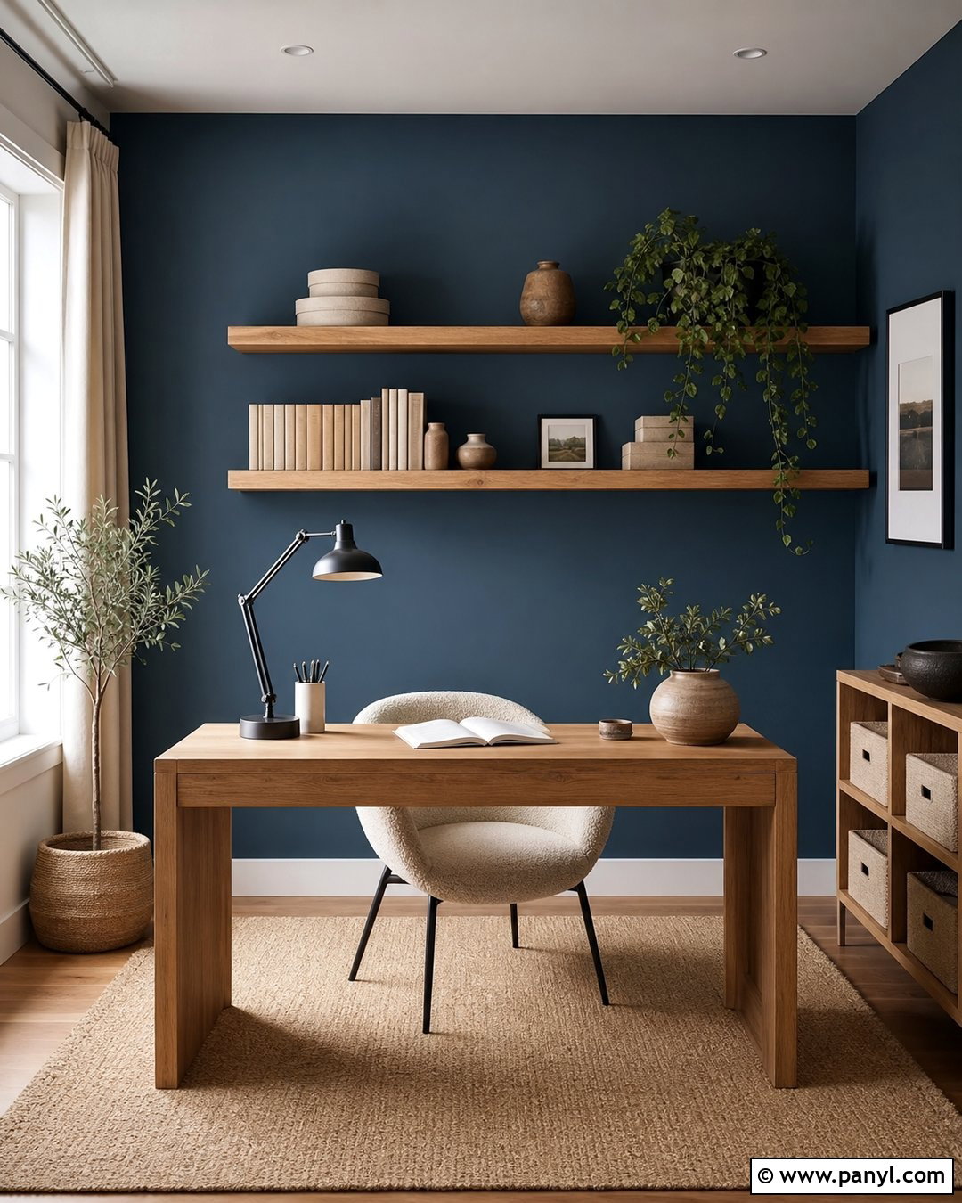 Home Office Slate Blue Accent Wall - 25 Slate Blue Accent Wall Ideas