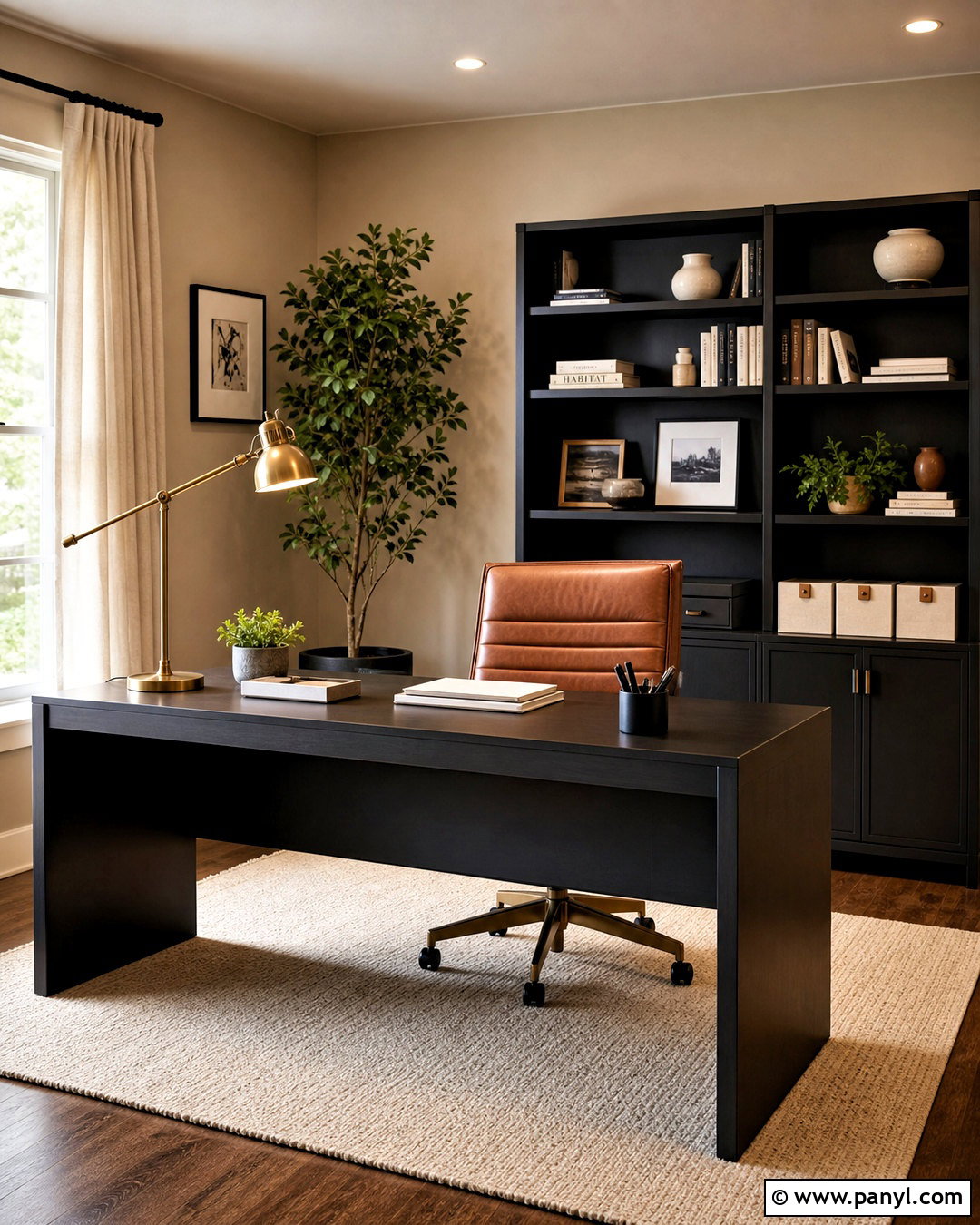 Home Office With Black Furniture - 20 room with black furniture ideas