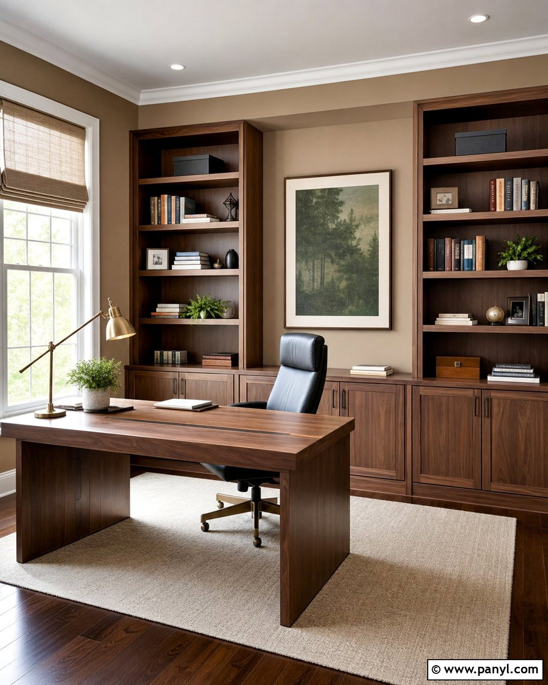 Home Office With Light Brown Walls - 35 light brown walls