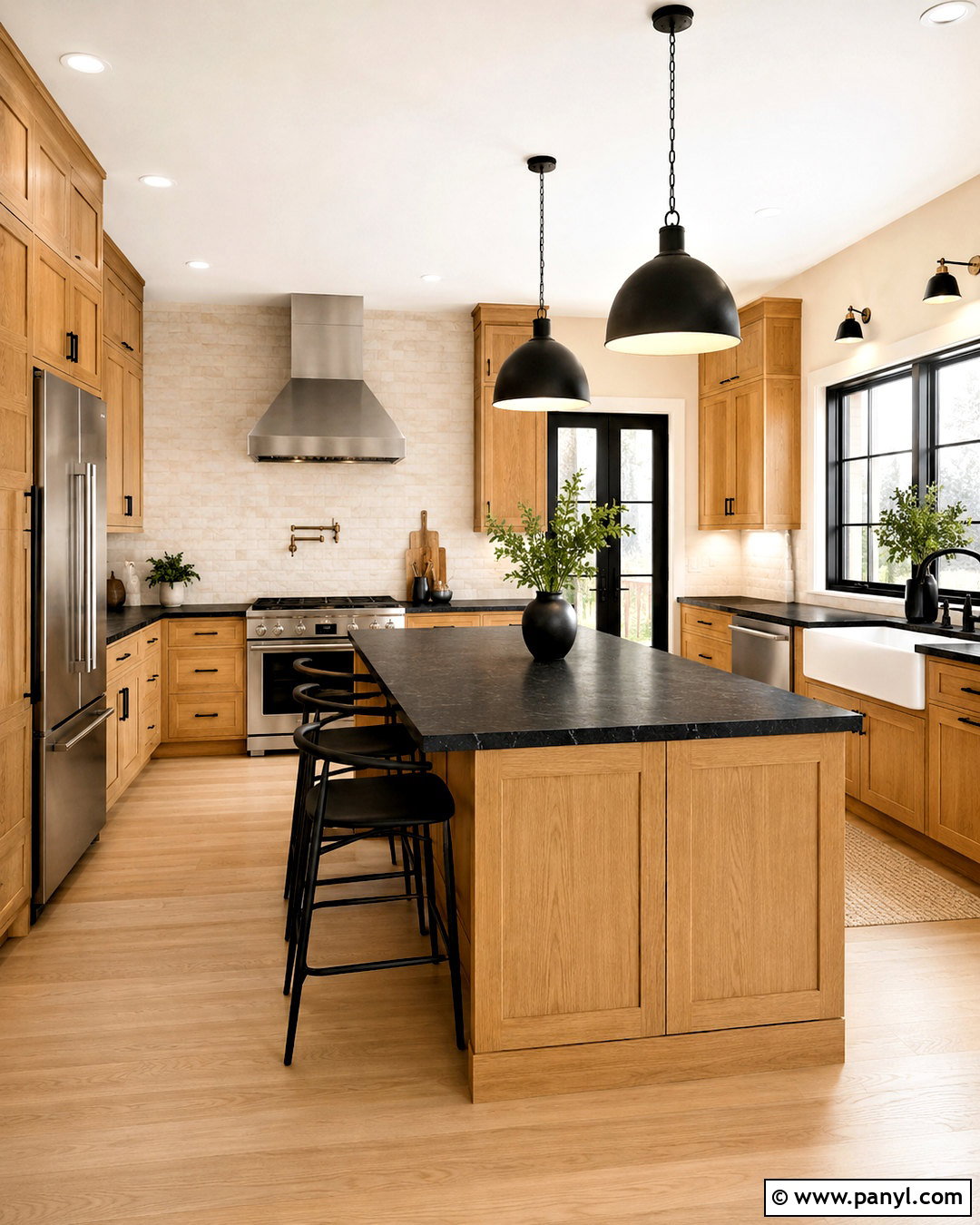 Honed Black Granite Countertops With Honey Oak Cabinets - 20 countertops with honey oak cabinets