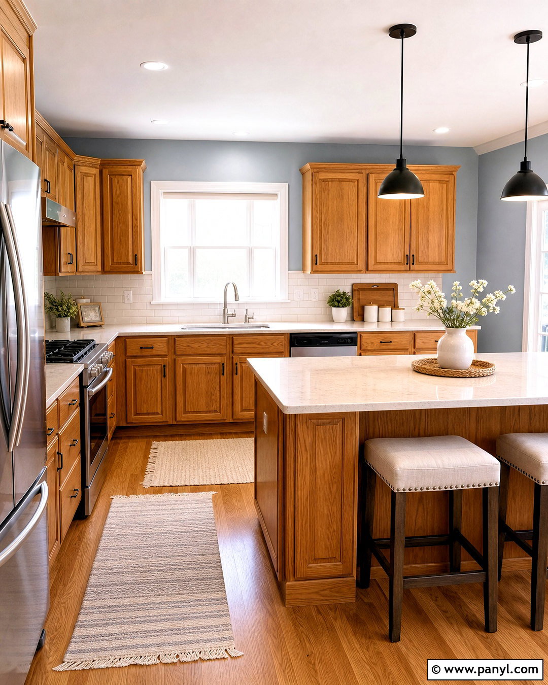 Honey Oak And Pale Blue Gray - 20 honey oak color palette ideas
