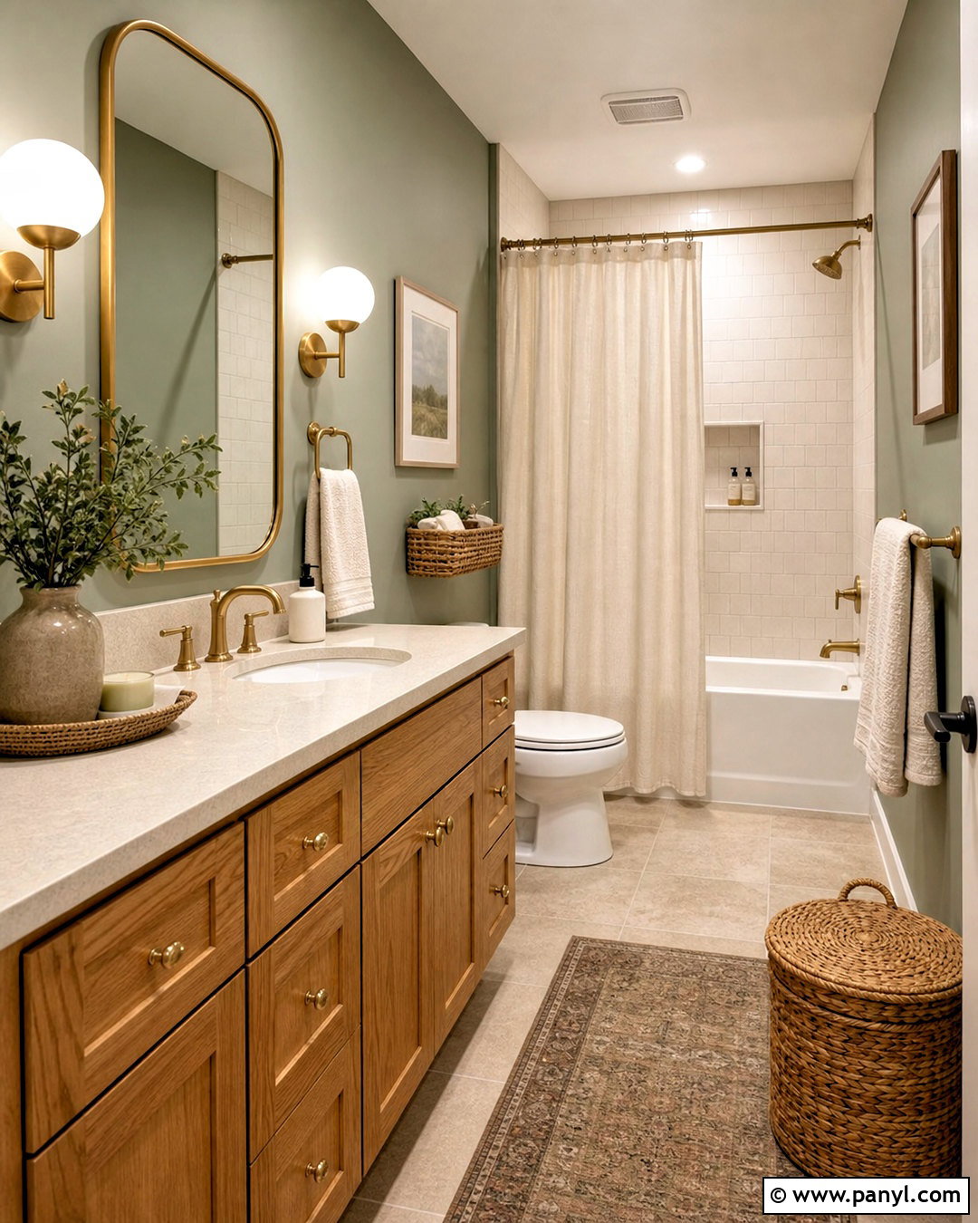 Honey Oak Bathroom With Sage Green Walls - 20 honey oak bathroom ideas
