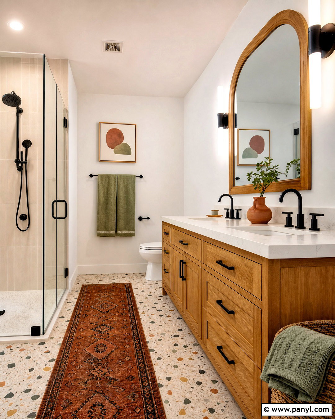 Honey Oak Bathroom With Terrazzo Flooring - 20 honey oak bathroom ideas
