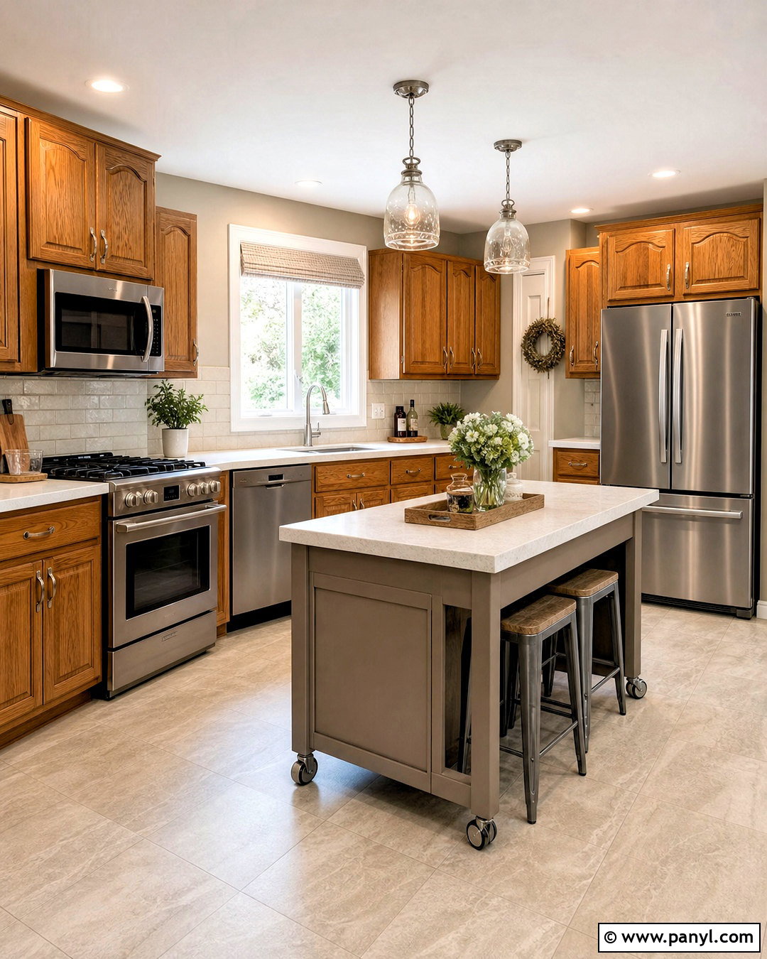 Honey Oak Cabinets With Greige Walls - 20 updated kitchen with oak cabinets