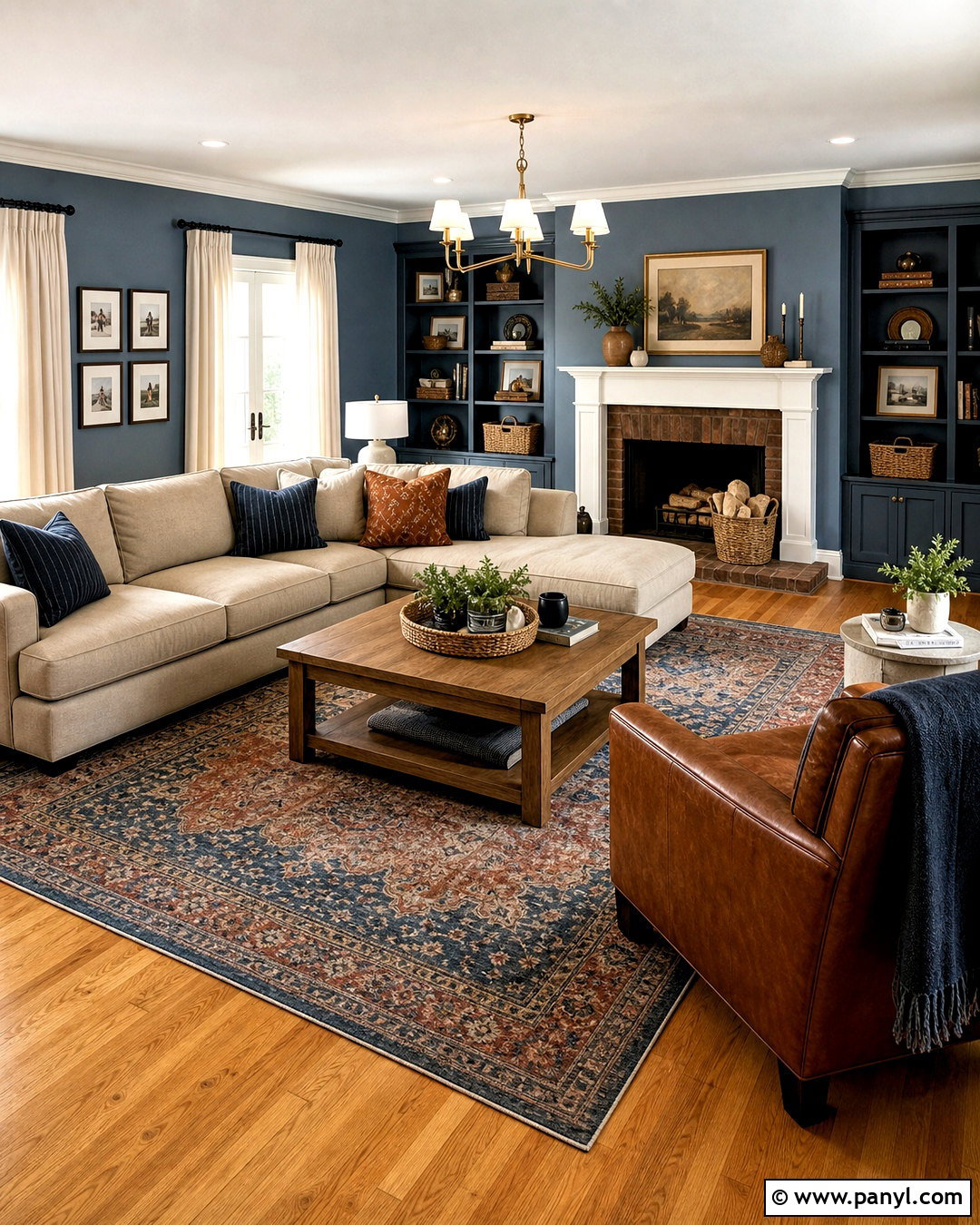 Honey Oak Floor And Dusty Blue Walls - 20 floor and wall color combinations