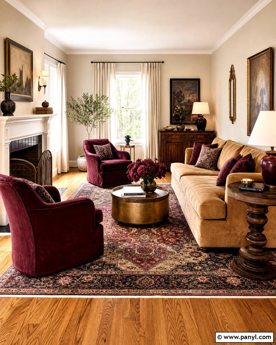 Honey Oak Floors With Burgundy Accents - 20 honey oak floors living room ideas