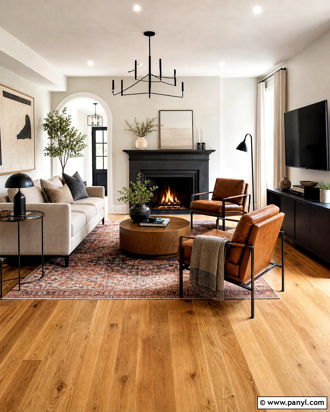 Honey Oak Floors With Charcoal Accents - 20 honey oak floors living room ideas