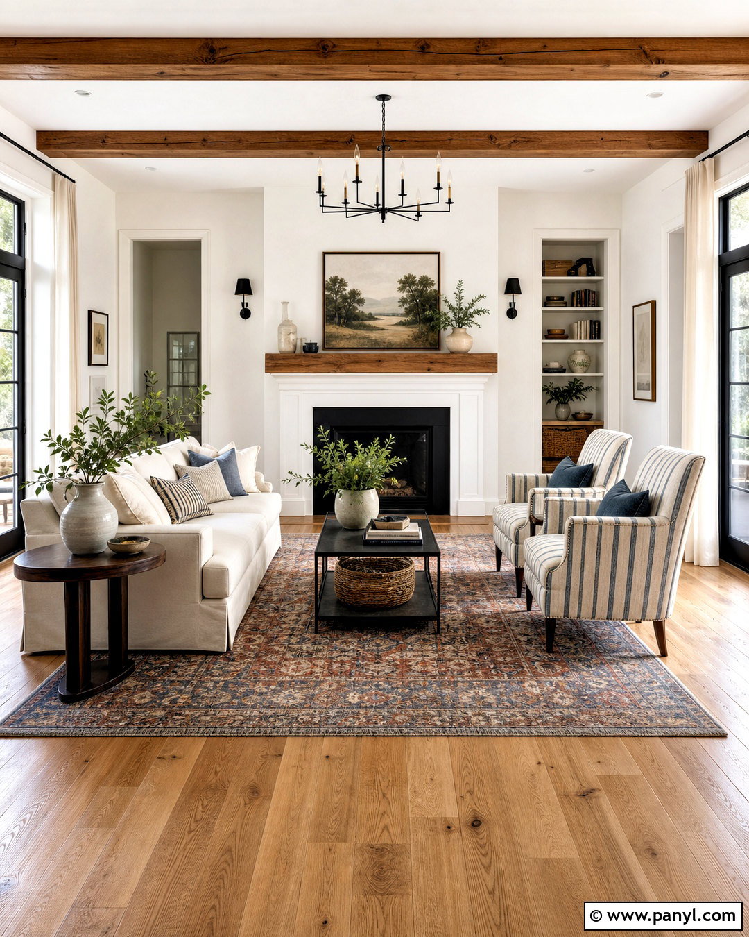 Honey Oak Floors With Modern Farmhouse Decor - 20 honey oak floors living room ideas