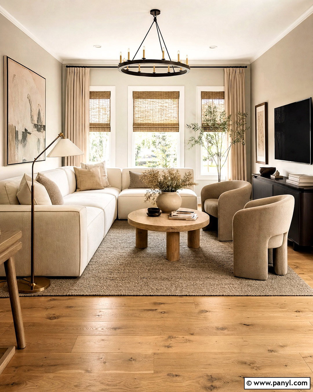 Honey Oak Floors With Soft Greige Walls - 20 honey oak floors living room ideas