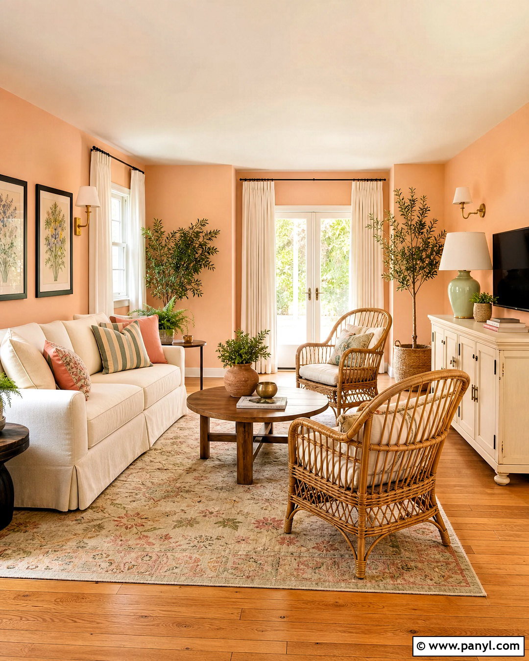 Honey Oak Floors With Soft Peach Walls - 20 honey oak floors living room ideas