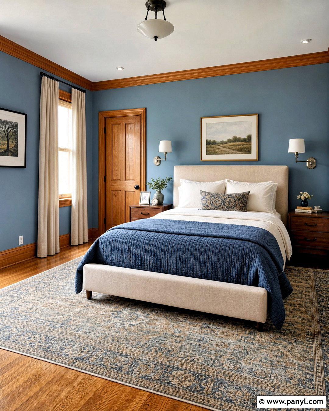 Honey Oak Trim With Dusty Blue Walls - 20 honey oak trim ideas