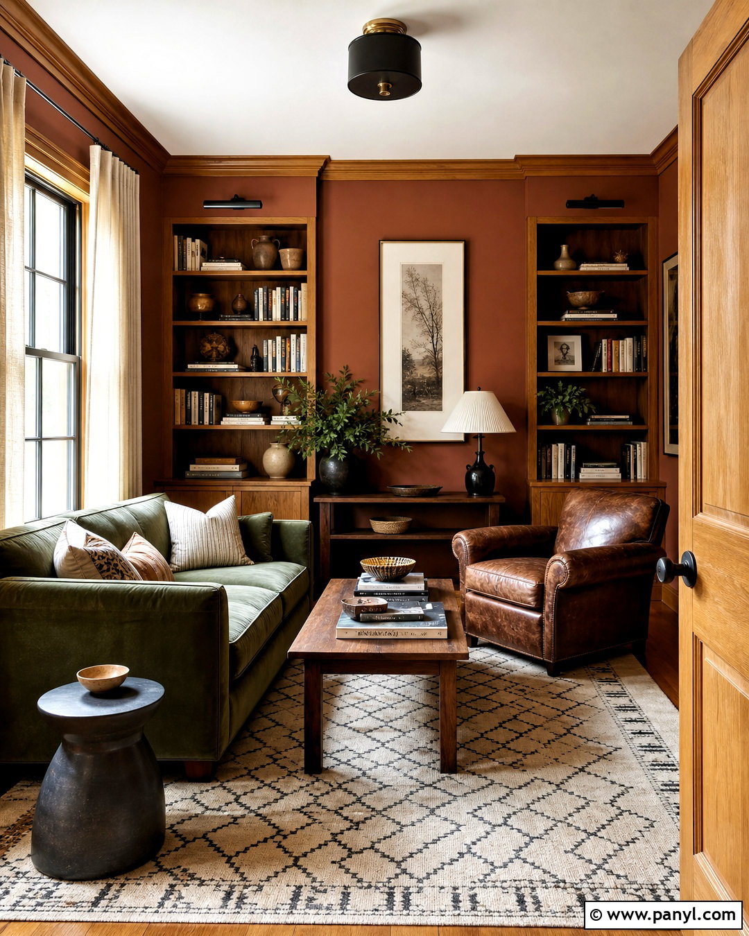 Honey Oak Trim With Terracotta Walls - 20 honey oak trim ideas